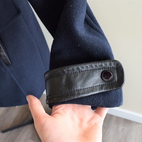 Navy Blue Aubree Lamb Shearling Jacket - Picture 5 of 15